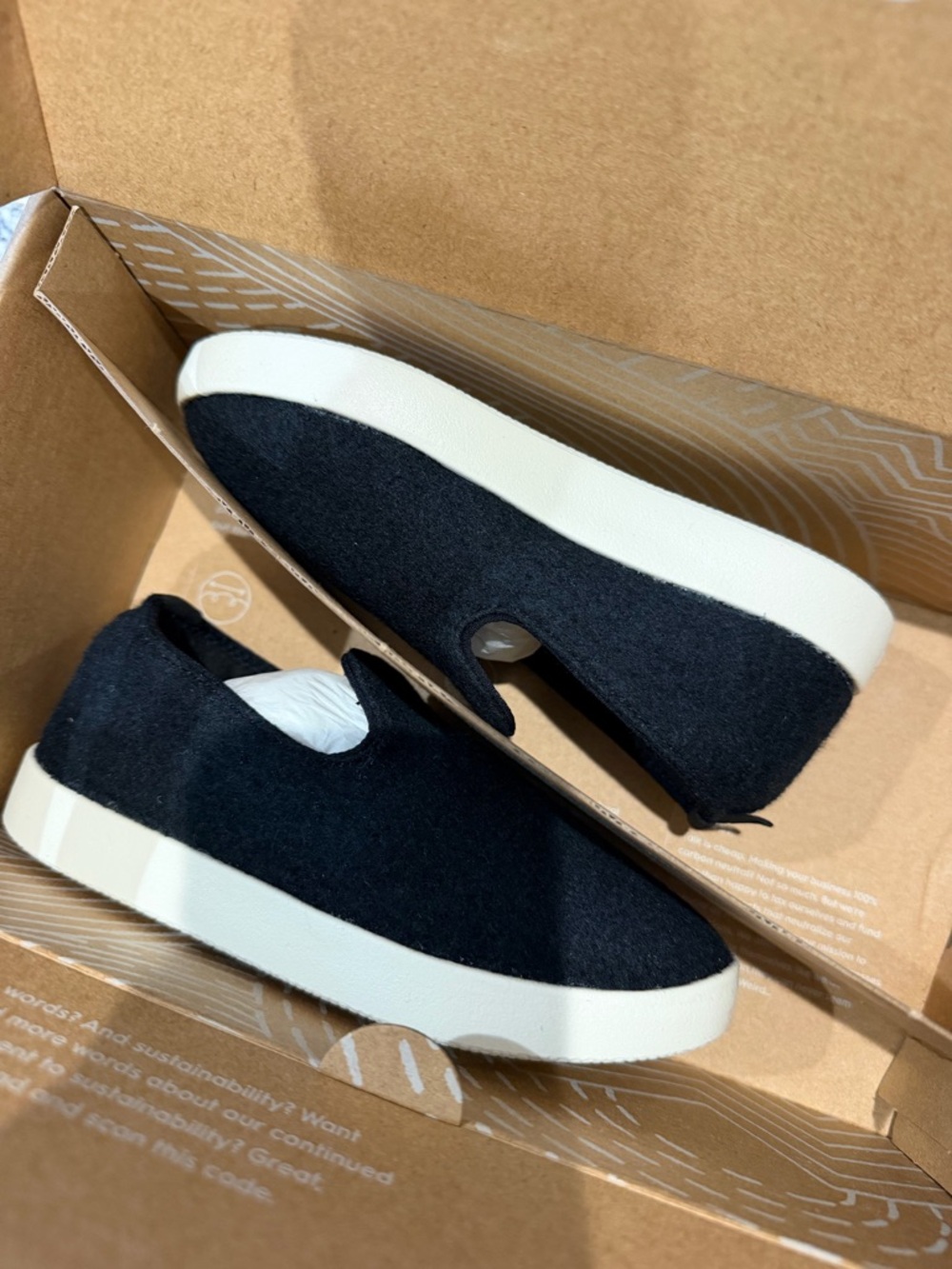 allbirds Kids Black Slip-On Sneakers with White Soles